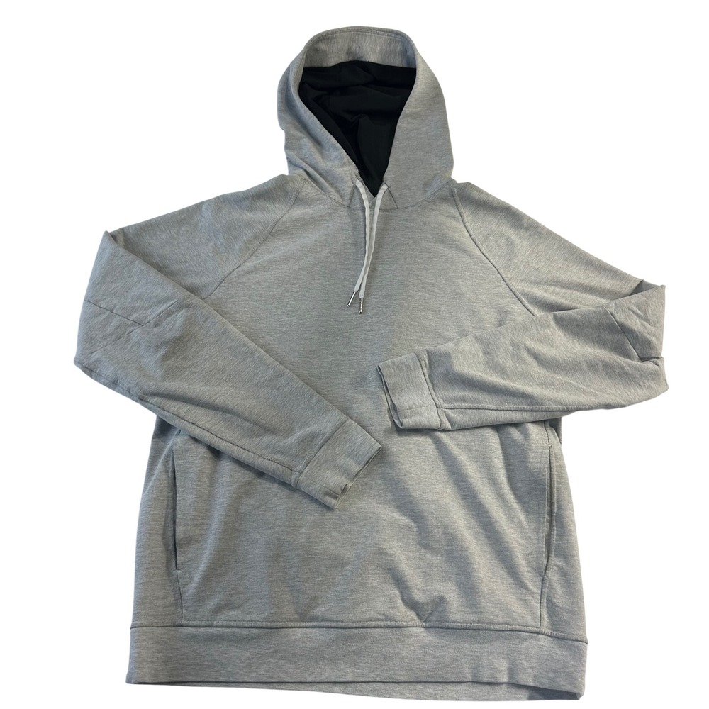 Lululemon City Sweat Pullover Hoodie Heathered Grey Raglan Sleeve Size 10